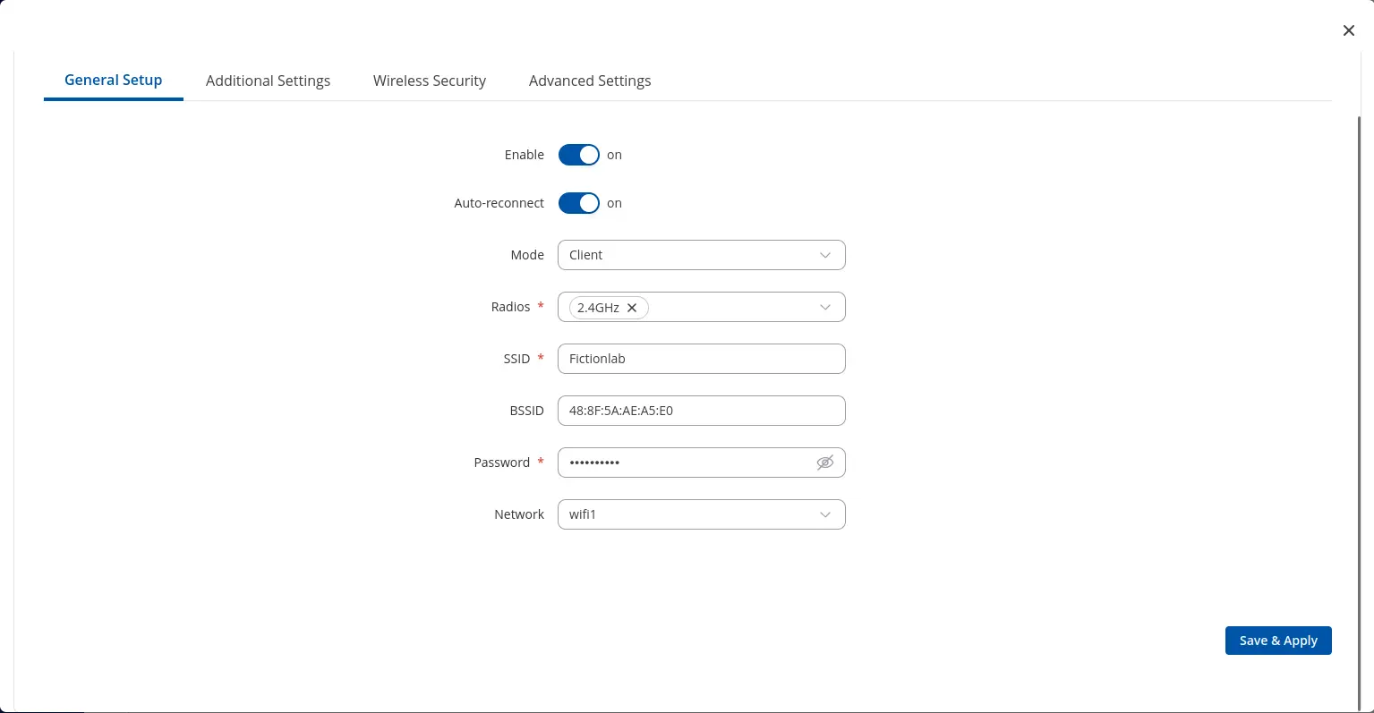 Network confirmation window